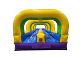 30' Yellow Green purple Double Lane Slip and Slide