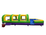 30' Yellow Green purple Double Lane Slip and Slide