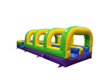 30' Yellow Green purple Double Lane Slip and Slide