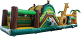 Bounce House Startup Package Crazy Tropical Safari Obstacle Water Slide Combo #20, Commercial Grade