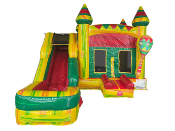 16' Cinco De Bounce-O Wet or Dry Water Slide Combo