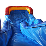 28' Red Blue Lightning Bounce House Wet or Dry Water Slide Combo