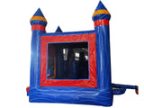 28' Red Blue Lightning Bounce House Wet or Dry Water Slide Combo