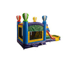 28' Colorful Marble Rainbow Balloon Bounce House Wet or Dry Water Slide Combo