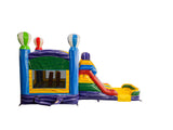 28' Colorful Marble Rainbow Balloon Bounce House Wet or Dry Water Slide Combo
