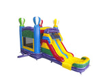 28' Colorful Marble Rainbow Balloon Bounce House Wet or Dry Water Slide Combo