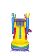 28' Colorful Marble Rainbow Balloon Bounce House Wet or Dry Water Slide Combo