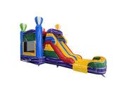 28' Colorful Marble Rainbow Balloon Bounce House Wet or Dry Water Slide Combo