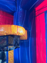 28' Red Blue Lightning Bounce House Wet or Dry Water Slide Combo