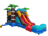 28' Tropical Inferno Bounce House Wet or Dry Water Slide Combo