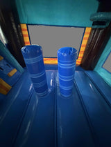 28' Yellow Blue Mint Palm Tree Marble Bounce House Wet or Dry Water Slide Combo