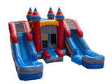 16' Twin Red Blue Marble Wet or Dry Water Slide Combo