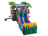 30' Pink Tropical Fruit Splash Wet or Dry Water Slide Combo