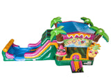 30' Pink Tropical Fruit Splash Wet or Dry Water Slide Combo