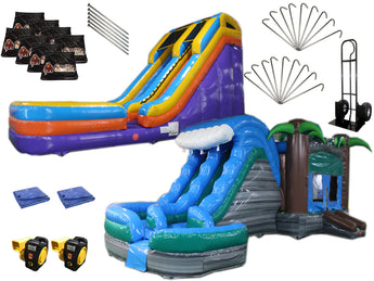 Bounce House Helix Water Slide Startup Package #39, Commercial Grade