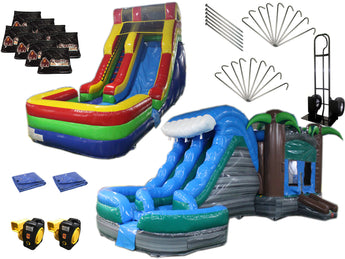 Bounce House Helix Water Slide Startup Package #16, Commercial Grade