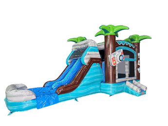 28' Camera & Photos Marble Bounce House Wet or Dry Water Slide Combo