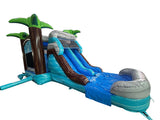28' Camera & Photos Marble Bounce House Wet or Dry Water Slide Combo