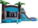 28' Camera & Photos Marble Bounce House Wet or Dry Water Slide Combo