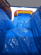 28' Primitive Tribe Rainbow Marble Bounce House Wet or Dry Water Slide Combo