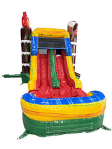 28' Primitive Tribe Rainbow Marble Bounce House Wet or Dry Water Slide Combo