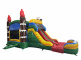 28' Primitive Tribe Rainbow Marble Bounce House Wet or Dry Water Slide Combo
