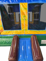 28' Primitive Tribe Rainbow Marble Bounce House Wet or Dry Water Slide Combo