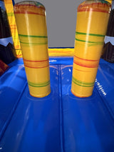 28' Primitive Tribe Rainbow Marble Bounce House Wet or Dry Water Slide Combo