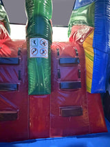 28' Primitive Tribe Rainbow Marble Bounce House Wet or Dry Water Slide Combo