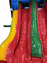 28' Primitive Tribe Rainbow Marble Bounce House Wet or Dry Water Slide Combo
