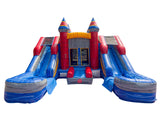 16' Twin Red Blue Marble Wet or Dry Water Slide Combo