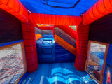 16' Twin Red Blue Marble Wet or Dry Water Slide Combo