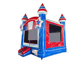 14' Star Red White Blue Marble Standard Bouncer