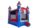 14' Star Red White Blue Marble Standard Bouncer