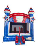 14' Star Red White Blue Marble Standard Bouncer