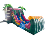 30' Pink Tropical Fruit Splash Wet or Dry Water Slide Combo