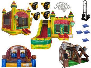 Bounce House Startup Package Cinco de Carnival Game & Slide Combo #45 Commercial Grade