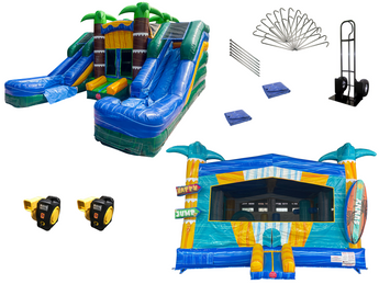Bounce House Startup Package Ocean Twin Tropical Splash Adventure #46 Commercial Grade