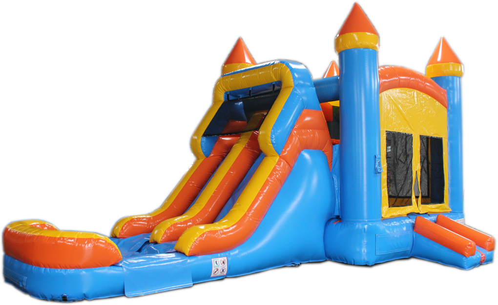 28ft Blue Orange Water Slide Combo - Front
