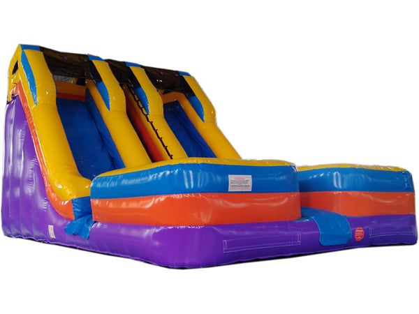 17'H Blue and Purple Double Lane Water Slide
