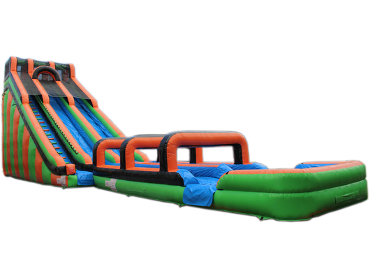 25'H Green & Orange Mega Water Slide & Slip N Slide