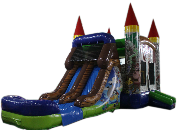 28' Pirate Bounce House Wet or Dry Water Slide Combo
