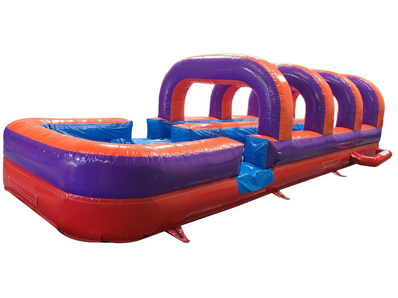 30' Purple Orange Red Double Lane Slip and Slide - View 10