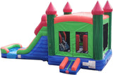 28' Blue, Green & Red Marble Bounce House Wet or Dry Water Slide Combo