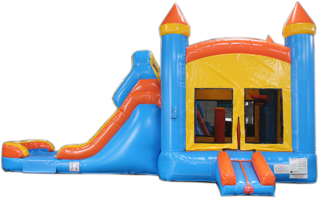 28ft Blue Orange Water Slide Combo - Side