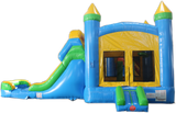 28' Blue & Yellow Bounce House Wet or Dry Water Slide Combo