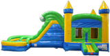 29' Blue & Green Helix Bounce House Wet or Dry Water Slide Combo