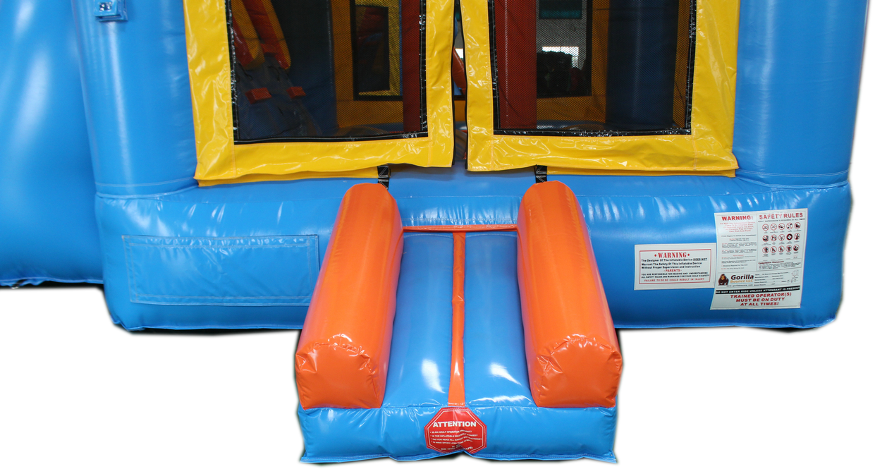 28ft Blue Orange Water Slide Combo - Aerial