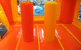 29' Orange, Yellow & Red Marble Helix Bounce House Wet or Dry Water Slide Combo