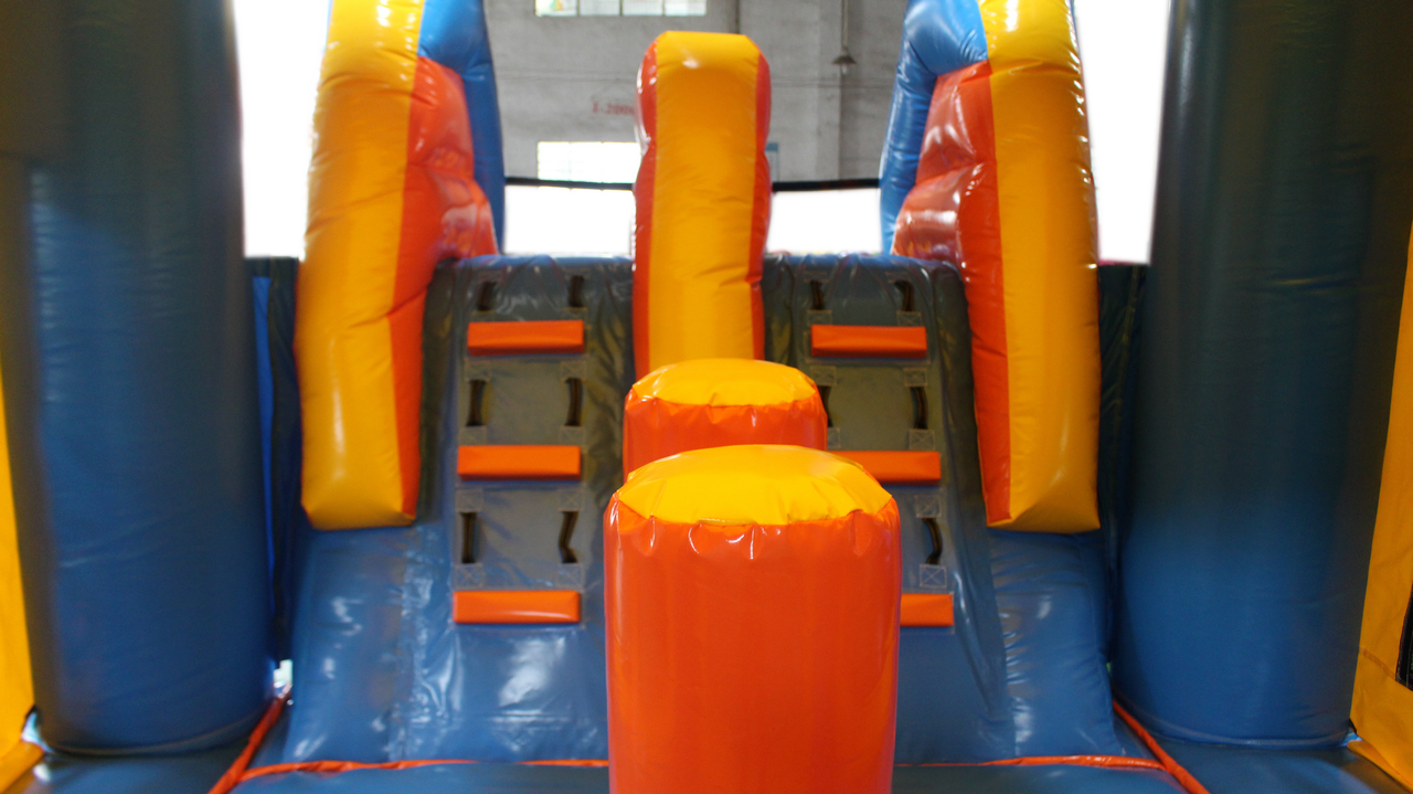 28ft Blue Orange Water Slide Combo - Action
